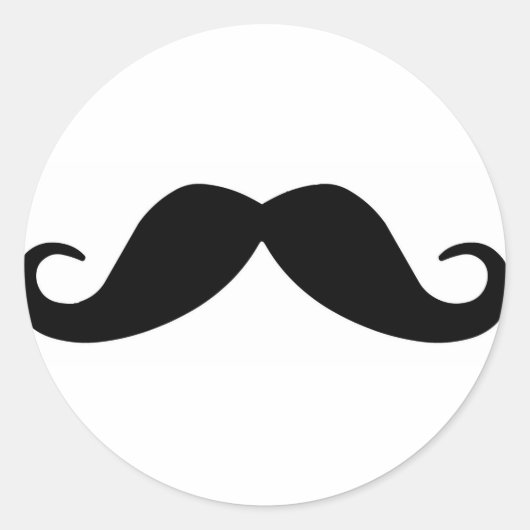 Mustache Ronde Sticker (Voorkant)
