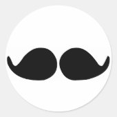 Mustache Ronde Sticker (Voorkant)