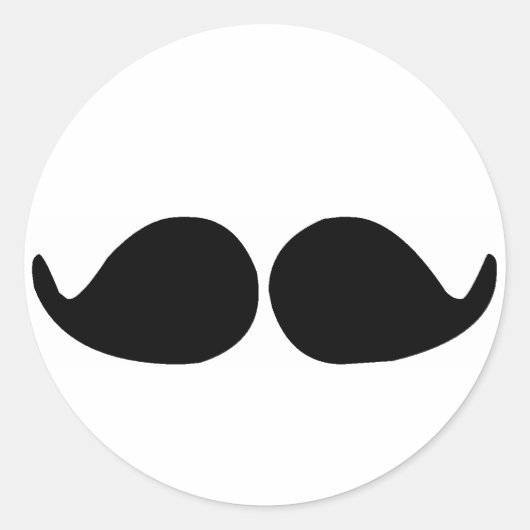 Mustache Ronde Sticker (Voorkant)