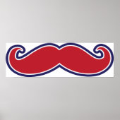 Mustache - Rood, wit en blauw Poster (Voorkant)