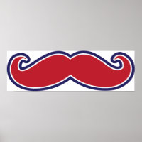 Mustache - Rood, wit en blauw