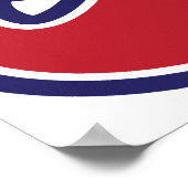 Mustache - Rood, wit en blauw Poster (Hoek)