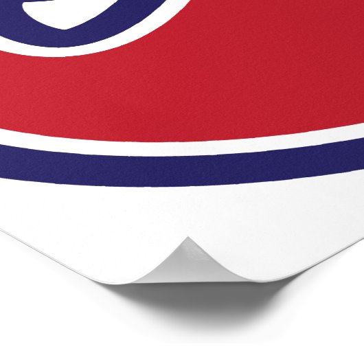 Mustache - Rood, wit en blauw Poster (Hoek)