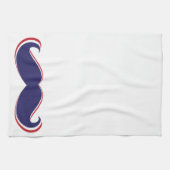 Mustache - Rood, wit en blauw Theedoek (Horizontaal)