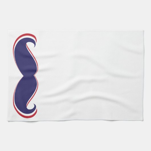 Mustache - Rood, wit en blauw Theedoek (Horizontaal)