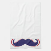 Mustache - Rood, wit en blauw Theedoek (Verticaal)