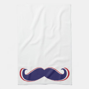 Mustache - Rood, wit en blauw Theedoek