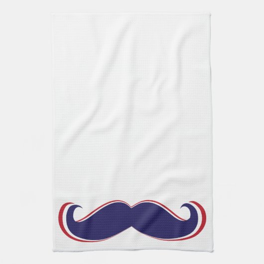 Mustache - Rood, wit en blauw Theedoek (Verticaal)
