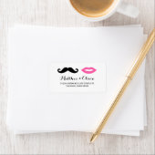Mustache & Roze Lippen Bruiloft Adresetiketten Etiket (Insitu)