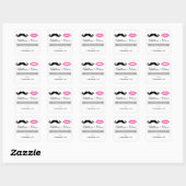 Mustache & Roze Lippen Bruiloft Favor Stickers (Vel)