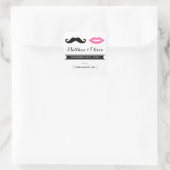 Mustache & Roze Lippen Bruiloft Stickers (Tas)