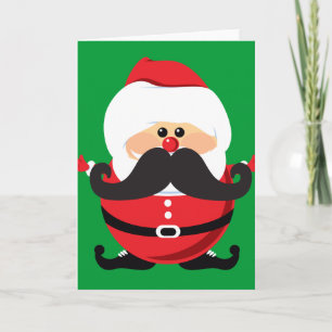 Mustache Santa Claus Feestdagen Kaart