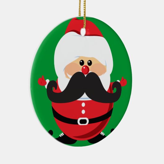 Mustache Santa Claus Keramisch Ornament (Rechts)