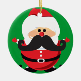 Mustache Santa Claus Keramisch Ornament