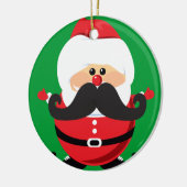 Mustache Santa Claus Keramisch Ornament (Links)