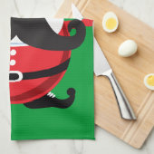 Mustache Santa Claus Theedoek (Quarter Fold)