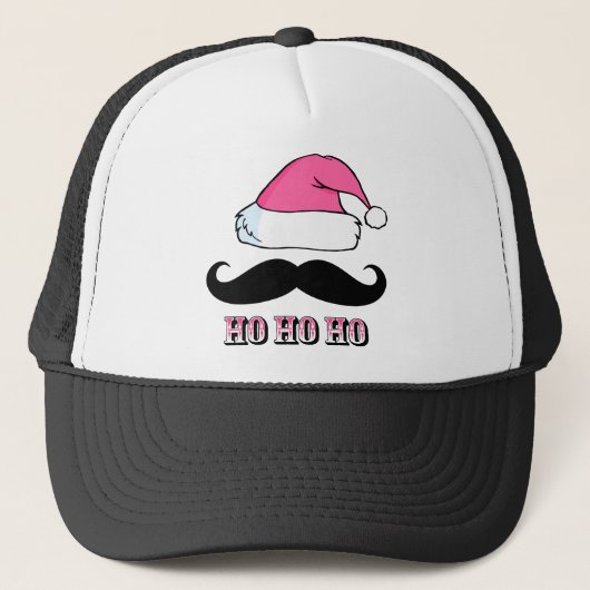 Mustache Santa Pink Trucker Pet (Voorkant)