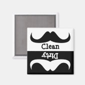 Mustache Schone vaatwasmachine Magneet (Voorkant / Achterkant)