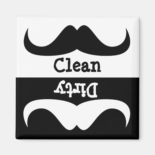 Mustache Schone vaatwasmachine Magneet (Voorkant)