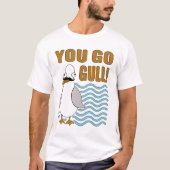 Mustache Seagull Je gaat weg T-shirt (Voorkant)