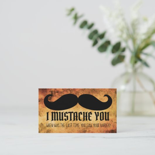 Mustache slogan Visitekaartjes (Staand voorkant)