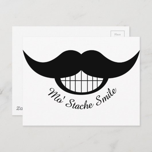Mustache Smile Briefkaart (Voorkant / Achterkant)