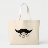 Mustache Smile Grote Tote Bag (Voorkant)