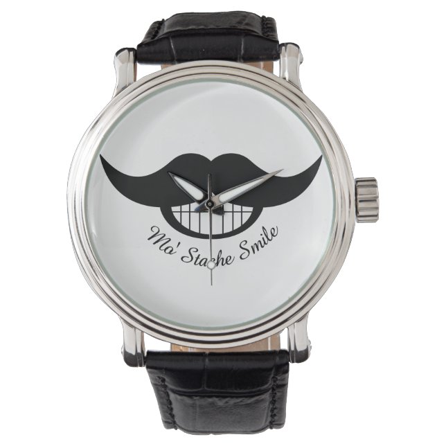 Mustache Smile Horloge (Voorkant)