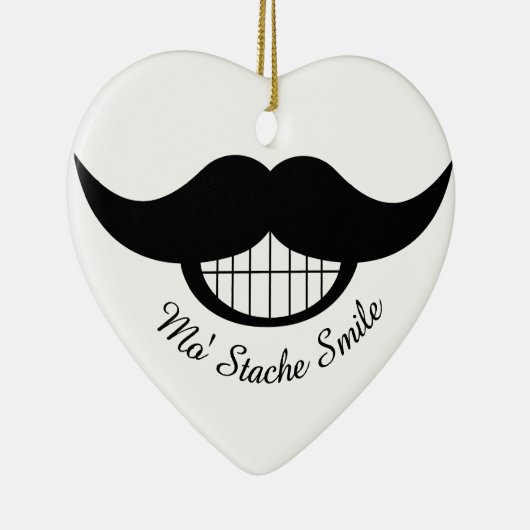 Mustache Smile Keramisch Ornament (Rechts)