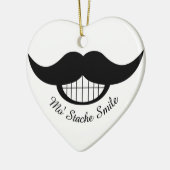 Mustache Smile Keramisch Ornament (Links)