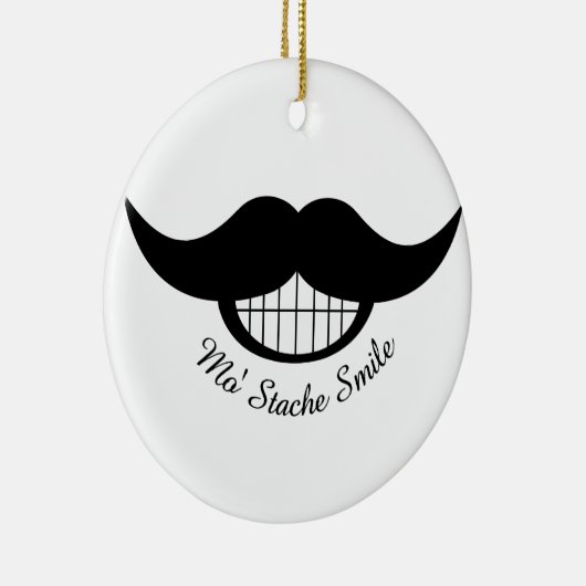 Mustache Smile Keramisch Ornament (Rechts)