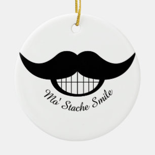 Mustache Smile Keramisch Ornament