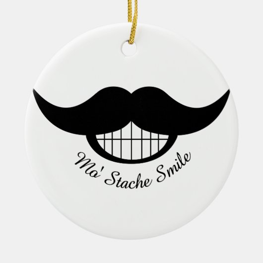 Mustache Smile Keramisch Ornament (Voorkant)