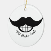 Mustache Smile Keramisch Ornament (Links)
