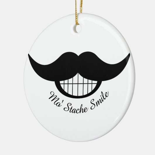 Mustache Smile Keramisch Ornament (Links)