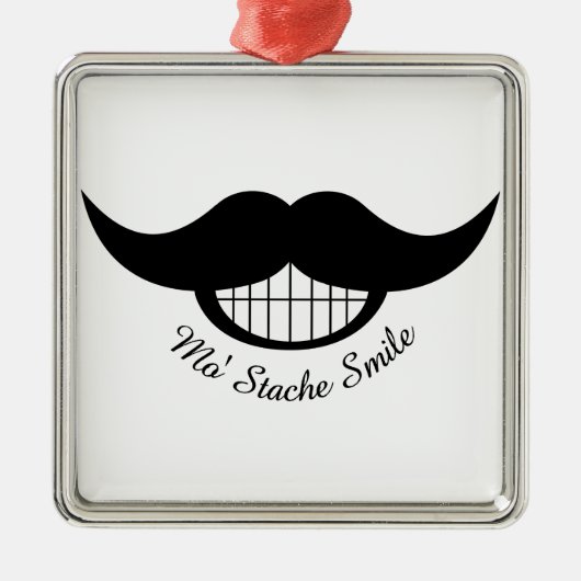 Mustache Smile Metalen Ornament (Voorkant)