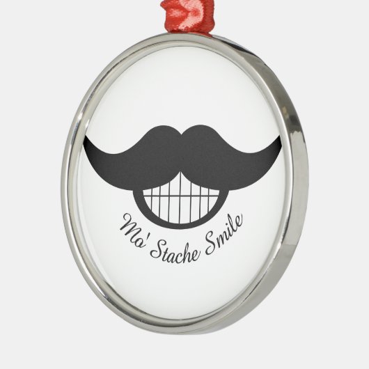 Mustache Smile Metalen Ornament (Links)
