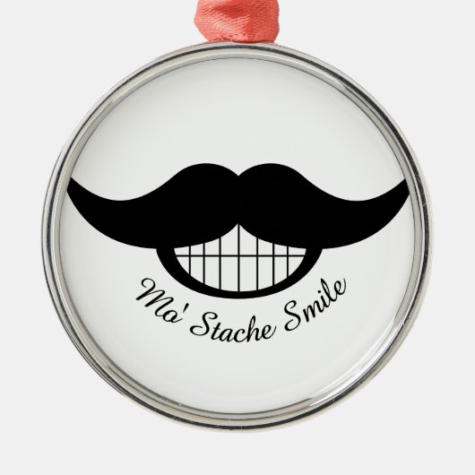 Mustache Smile Metalen Ornament (Voorkant)