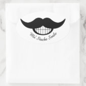Mustache Smile Ovale Sticker (Tas)