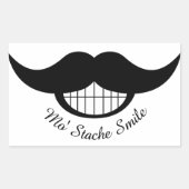 Mustache Smile Rechthoekige Sticker (Voorkant)