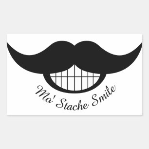 Mustache Smile Rechthoekige Sticker