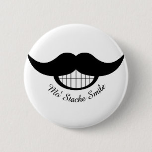 Mustache Smile Ronde Button 5,7 Cm