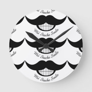 Mustache Smile Ronde Klok
