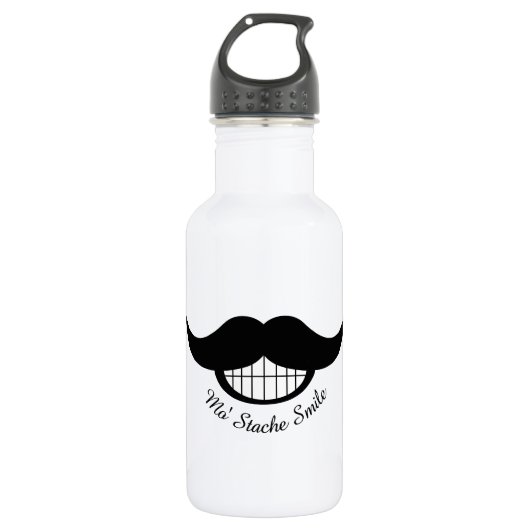 Mustache Smile Waterfles (Voorkant)