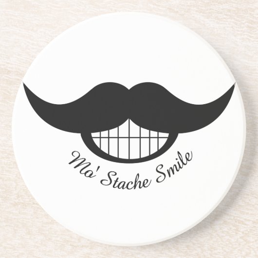 Mustache Smile Zandsteen Onderzetter (Voorkant)