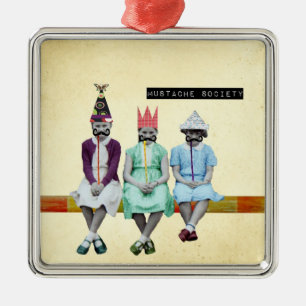 Mustache Society Vintage Image Ornament