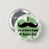 Mustache St. Patrick's Day Pin Ronde Button 5,7 Cm (Voorkant /achterkant)