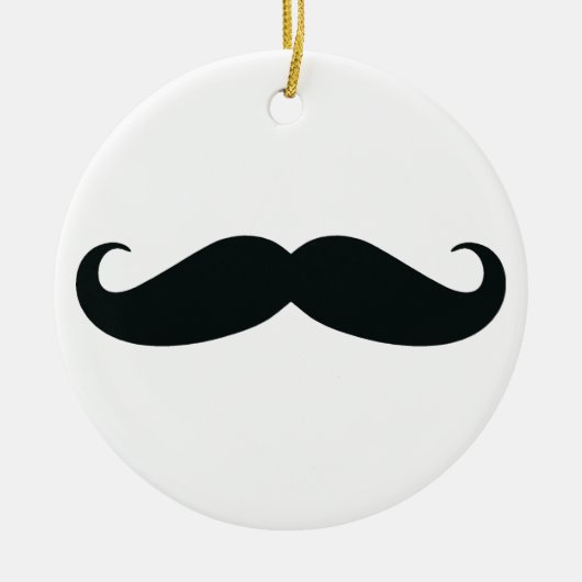 Mustache Stache Keramisch Ornament (Voorkant)