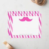 Mustache Stationery Notitiekaartje (Voorkant / Achterkant in situ)