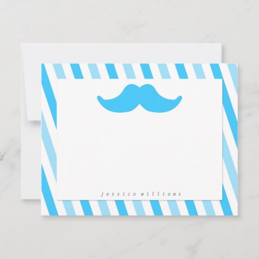 Mustache Stationery Notitiekaartje (Voorkant)